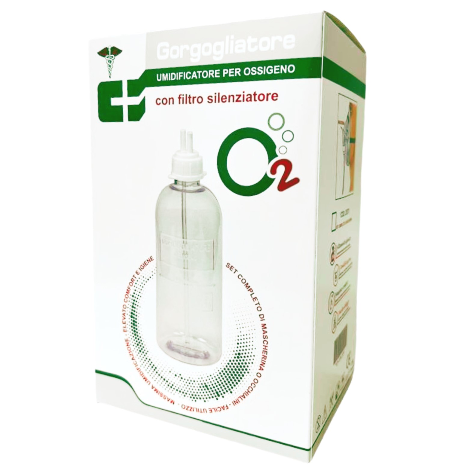 Umidificatore Per Ossigeno Con Filtro Silenziatore Cura Farma 400ml